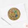 Harry Potter Rustic Hogwarts Crest Classic Round Sticker