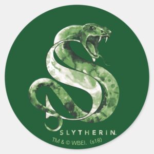 Harry Potter SLYTHERIN™ Snake Watercolor Classic Round Sticker