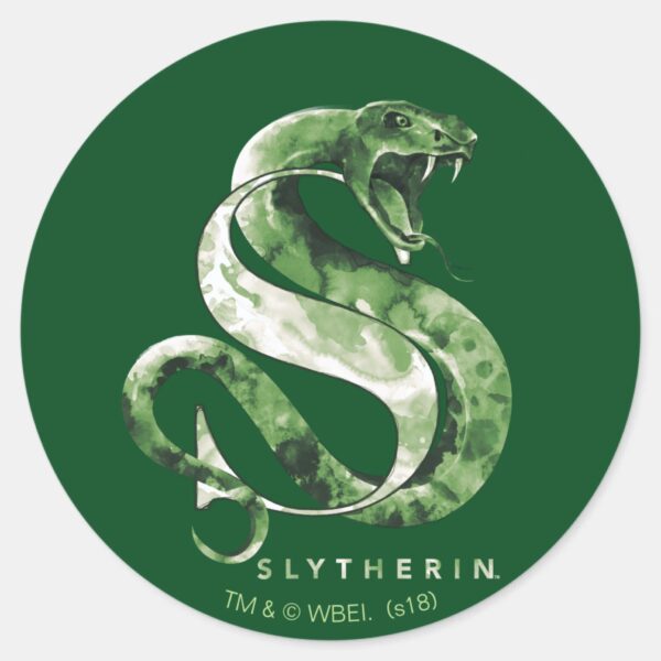 Harry Potter SLYTHERIN™ Snake Watercolor Classic Round Sticker