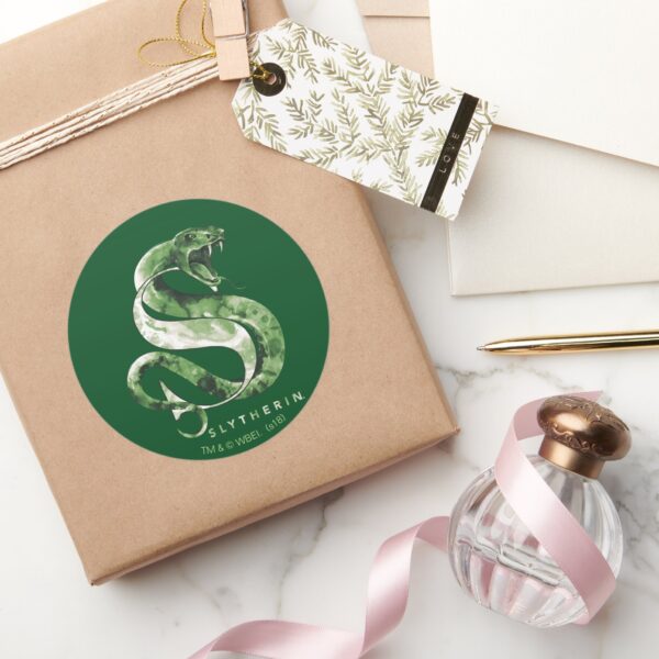 Harry Potter SLYTHERIN™ Snake Watercolor Classic Round Sticker