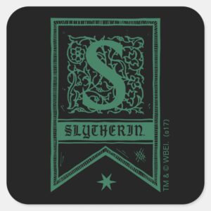 Harry Potter Slytherin Monogram Banner Square Sticker