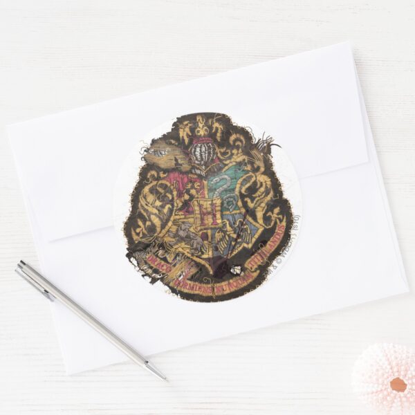 Harry_Potter___Vintage_Hogwarts_Crest_Classic_Round_Sticker_3 Harry Potter Vintage Hogwarts Crest Classic Round Sticker