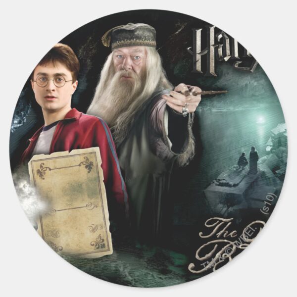 Harry_Potter_and_Dumbledore_Classic_Round_Sticker_1 Harry Potter And Dumbledore Classic Round Sticker