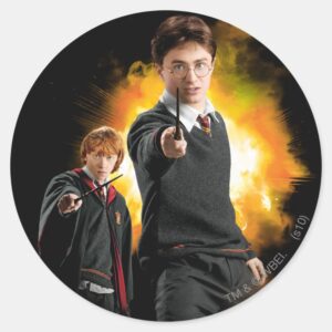 Harry_Potter_and_Ron_Weasely_Classic_Round_Sticker_1 Harry Potter And Ron Weasely Classic Round Sticker
