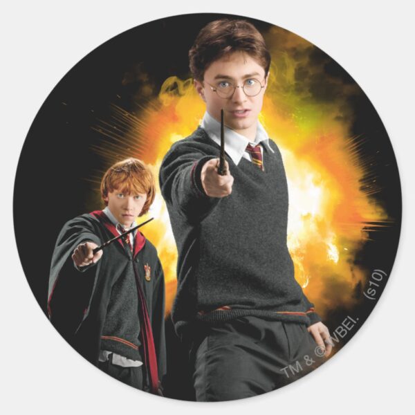 Harry_Potter_and_Ron_Weasely_Classic_Round_Sticker_1 Harry Potter And Ron Weasely Classic Round Sticker