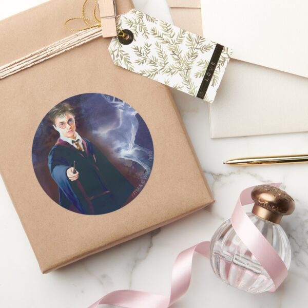 Harry_Potter's_Stag_Patronus_Classic_Round_Sticker_5 Harry Potters Stag Patronus Classic Round Sticker
