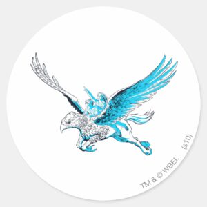 Harry_and_Hermione_on_a_Hippogriff_Classic_Round_Sticker_1 Harry And Hermione On A Hippogriff Classic Round Sticker