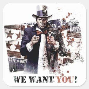 Harvey Dent We Want You Square Sticker