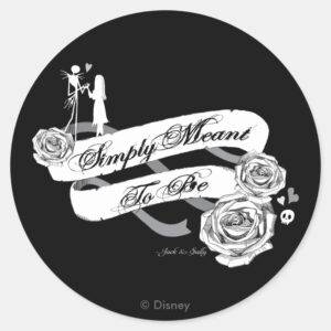 Hauntingly_Jack_&_Sally__Simply_Meant_To_Be__Classic_Round_Sticker_1 Hauntingly Jack Sally Simply Meant To Be Classic Round Sticker