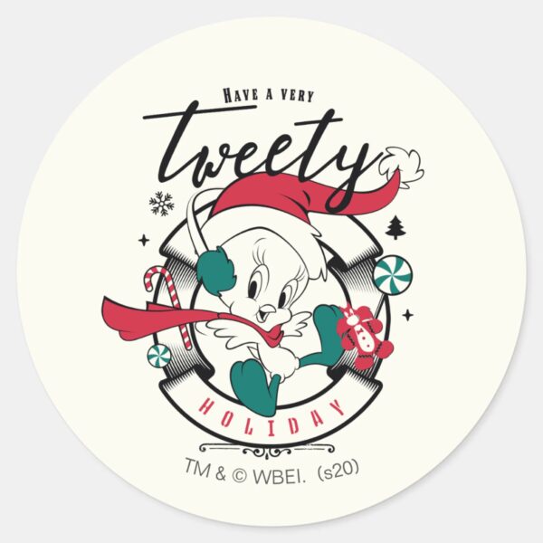 Have_A_Very_TWEETY™_Holiday_Classic_Round_Sticker_1 Have A Very TWEETY™ Holiday Classic Round Sticker