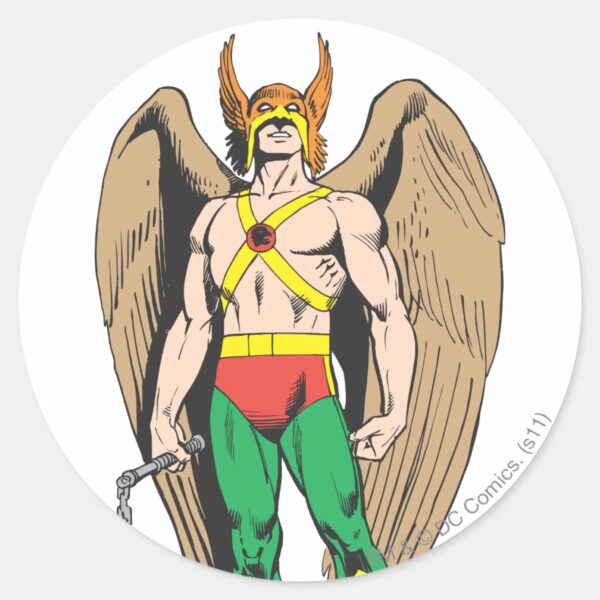Hawkman_Classic_Round_Sticker_1 Hawkman Classic Round Sticker