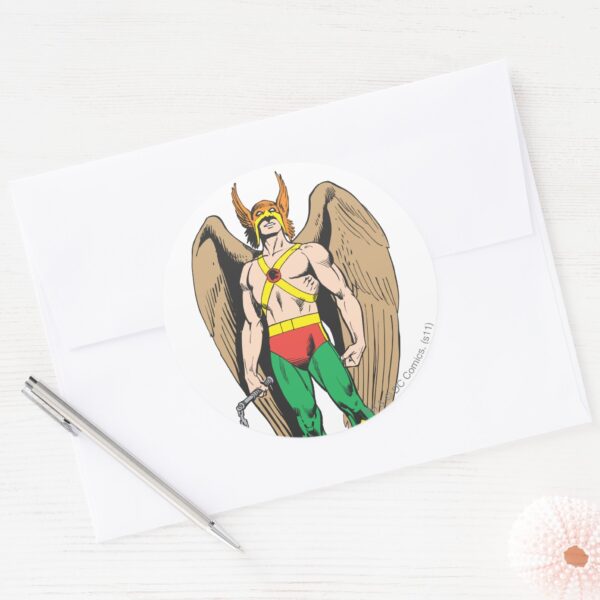 Hawkman_Classic_Round_Sticker_3 Hawkman Classic Round Sticker