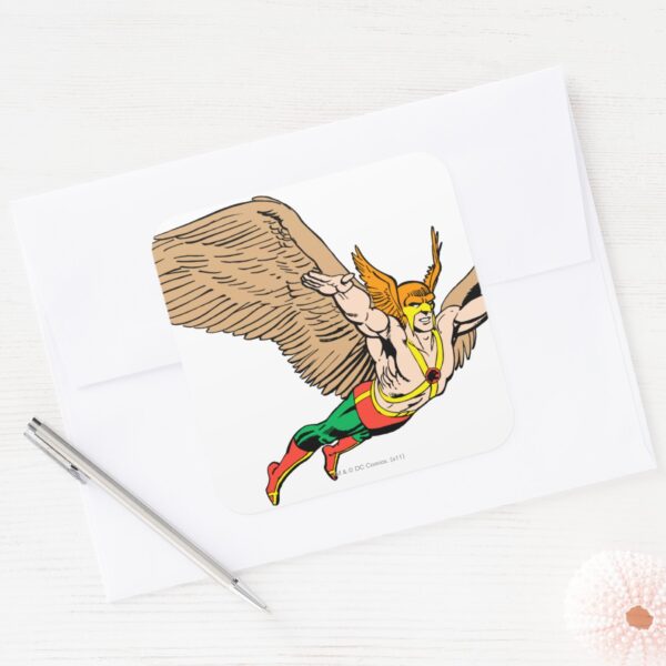 Hawkman_Flies_Square_Sticker_3 Hawkman Flies Square Sticker