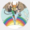 Hawkman Flies Thru Sky Classic Round Sticker
