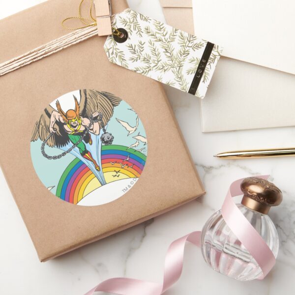 Hawkman Flies Thru Sky Classic Round Sticker