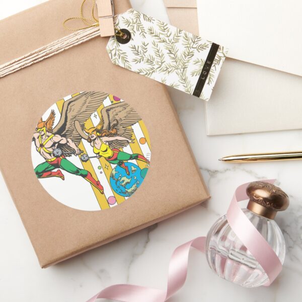 Hawkman_&_Hawkwoman_Classic_Round_Sticker_5 Hawkman Hawkwoman Classic Round Sticker