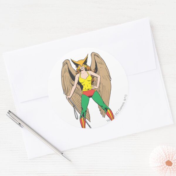 Hawkwoman_Classic_Round_Sticker_3 Hawkwoman Classic Round Sticker