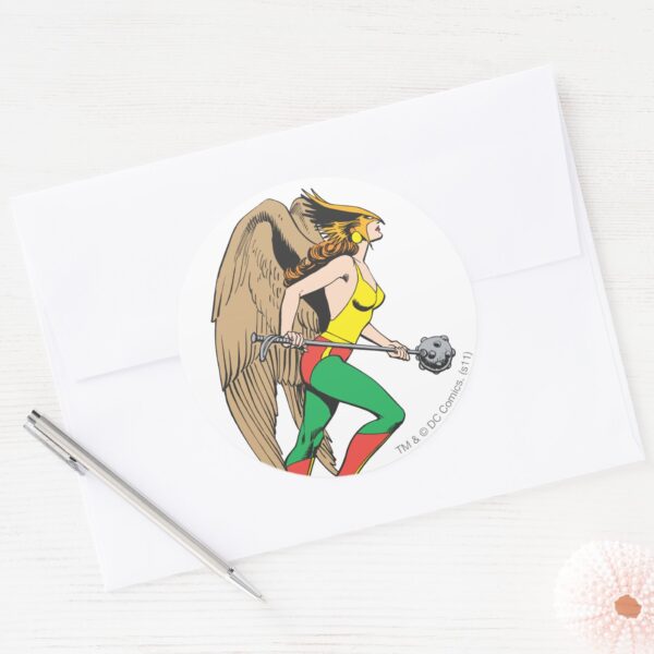 Hawkwoman_Profile_Classic_Round_Sticker_3 Hawkwoman Profile Classic Round Sticker