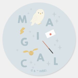 Hedwigh Magical Typography Graphic Classic Round Sticker