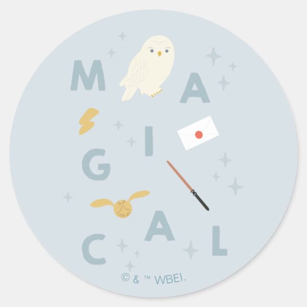 Hedwigh__Magical__Typography_Graphic_Classic_Round_Sticker_1 Hedwigh Magical Typography Graphic Classic Round Sticker
