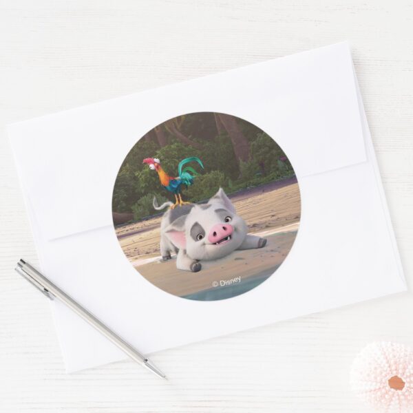 Heihei_and_Pua_Playtime_Classic_Round_Sticker_3 Heihei And Pua Playtime Classic Round Sticker