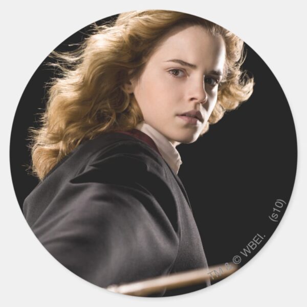 Hermione_Granger_Ready_For_Action_Classic_Round_Sticker_1 Hermione Granger Ready For Action Classic Round Sticker