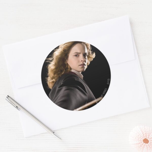 Hermione_Granger_Ready_For_Action_Classic_Round_Sticker_3 Hermione Granger Ready For Action Classic Round Sticker