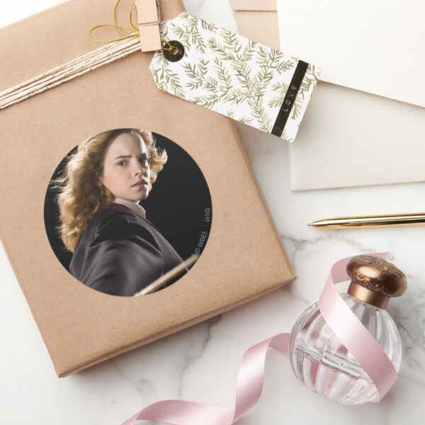 Hermione_Granger_Ready_For_Action_Classic_Round_Sticker_5 Hermione Granger Ready For Action Classic Round Sticker