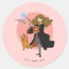Hermione_and_Crookshanks_Wingardium_Leviosa_Classic_Round_Sticker_1 Hermione And Crookshanks Wingardium Leviosa Classic Round Sticker