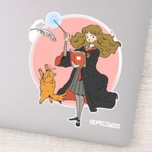 Hermione And Crookshanks Wingardium Leviosa Sticker