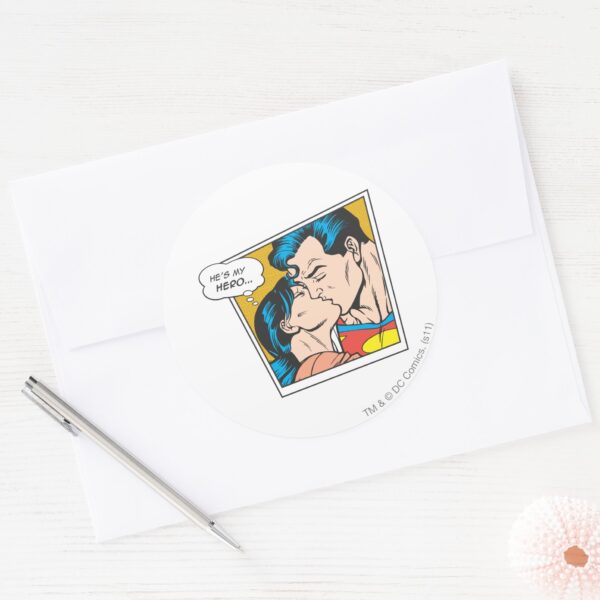 He's_my_hero_classic_round_sticker_3 Hes My Hero Classic Round Sticker