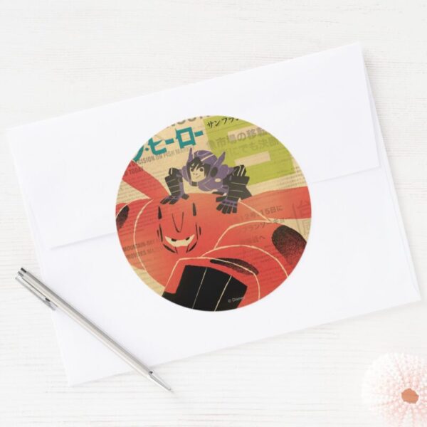 Hiro_And_Baymax_Propaganda_Classic_Round_Sticker_3 Hiro And Baymax Propaganda Classic Round Sticker