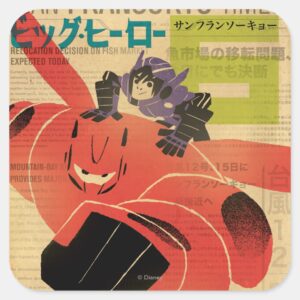 Hiro And Baymax Propaganda Square Sticker