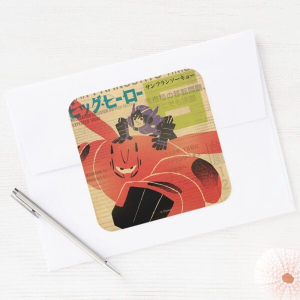 Hiro_And_Baymax_Propaganda_Square_Sticker_3 Hiro And Baymax Propaganda Square Sticker