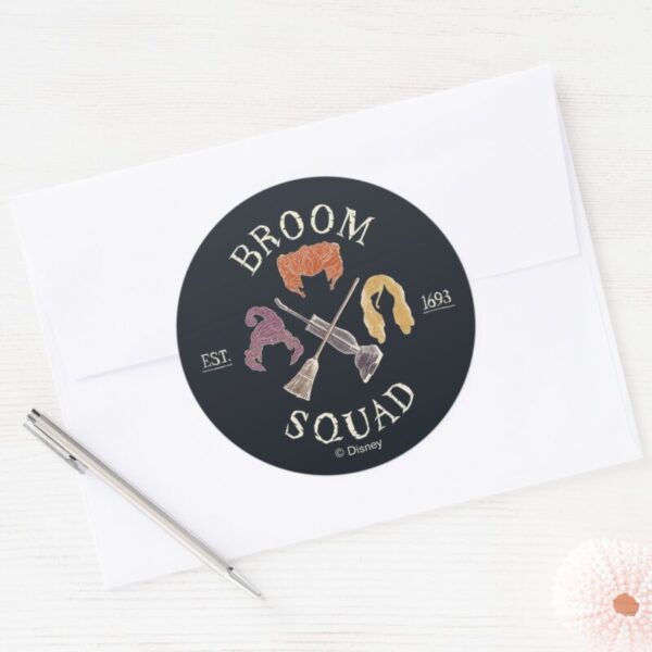Hocus_Pocus_Broom_Squad_Est._1693_Classic_Round_Sticker_3 Hocus Pocus Broom Squad Est. 1693 Classic Round Sticker