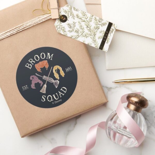 Hocus_Pocus_Broom_Squad_Est._1693_Classic_Round_Sticker_5 Hocus Pocus Broom Squad Est. 1693 Classic Round Sticker
