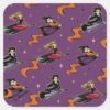 Hocus Pocus Flying Witches Pattern Square Sticker