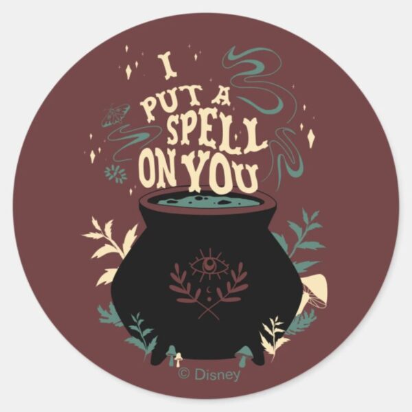Hocus_Pocus_I_Put_a_Spell_on_You_Cauldron_Classic_Round_Sticker_1 Hocus Pocus I Put A Spell On You Cauldron Classic Round Sticker