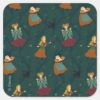 Hocus Pocus Sanderson Sisters Forest Pattern Square Sticker