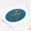 Hocus Pocus Tonight We Fly Broom Squad Oval Sticker