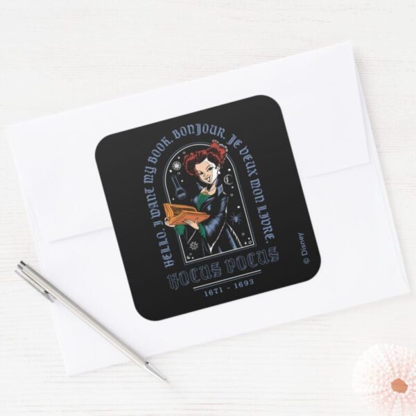 Hocus_Pocus_Winifred’s_Book_of_Spells_Square_Sticker_3 Hocus Pocus Winifreds Book Of Spells Square Sticker
