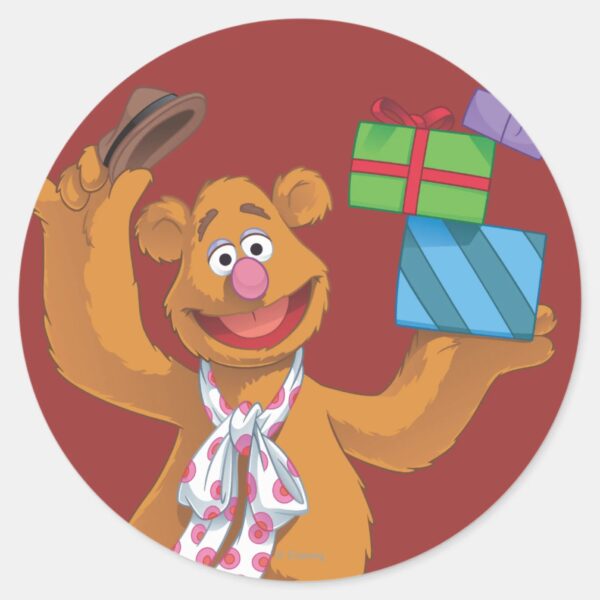 Holiday_Fozzie_the_Bear_2_Classic_Round_Sticker_1 Holiday Fozzie The Bear 2 Classic Round Sticker