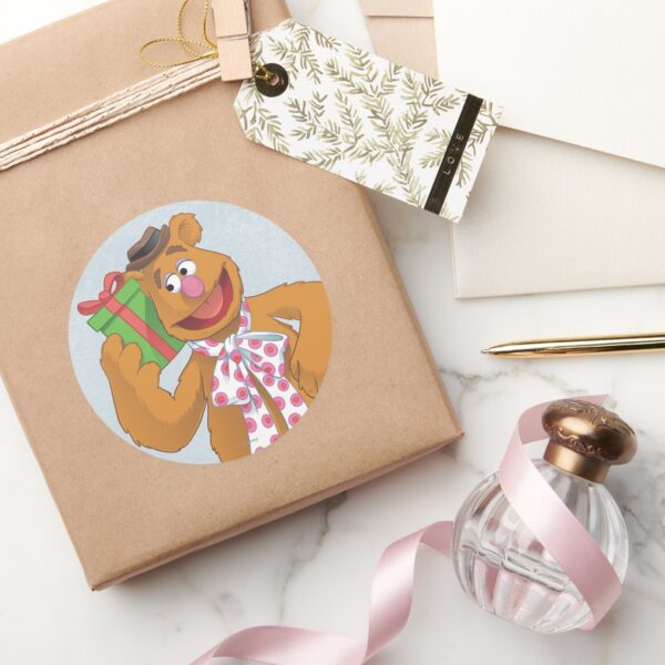 Holiday_Fozzie_the_Bear_Classic_Round_Sticker_5 Holiday Fozzie The Bear Classic Round Sticker
