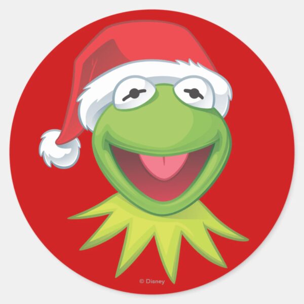 Holiday_Kermit_2_Classic_Round_Sticker_1 Holiday Kermit 2 Classic Round Sticker