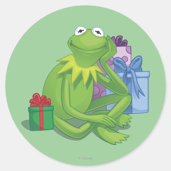 Holiday_Kermit_3_Classic_Round_Sticker_1 Holiday Kermit 3 Classic Round Sticker