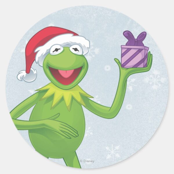 Holiday_Kermit_Classic_Round_Sticker_1 Holiday Kermit Classic Round Sticker