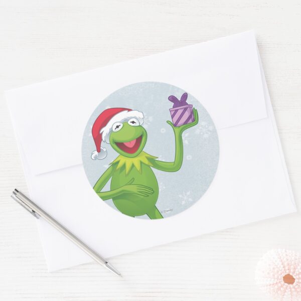 Holiday_Kermit_Classic_Round_Sticker_3 Holiday Kermit Classic Round Sticker