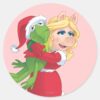 Holiday_Kermit_and_Miss_Piggy_Classic_Round_Sticker_1 Holiday Kermit And Miss Piggy Classic Round Sticker