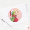 Holiday_Kermit_and_Miss_Piggy_Classic_Round_Sticker_3 Holiday Kermit And Miss Piggy Classic Round Sticker
