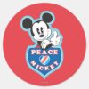 Holiday_Mickey___Peace_Love_Classic_Round_Sticker_1 Holiday Mickey Peace Love Classic Round Sticker